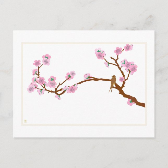 Sparrow on Tree - Carte postale (Devant)