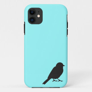 Sparrow silhouette chic blue swallow bird iPhone 11 case