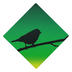 Sparrow Silhouette On Limonene  Graduation Cap Topper