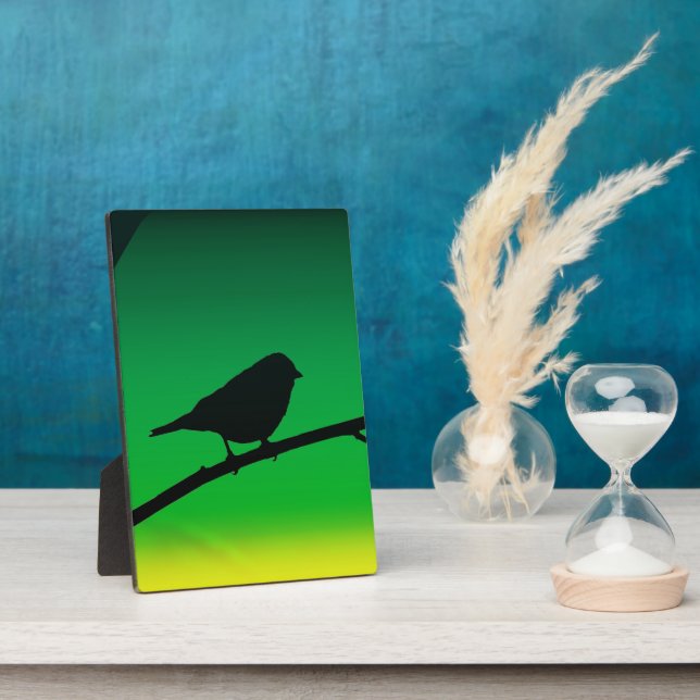 Sparrow Silhouette On Limonene Plaque (Side)