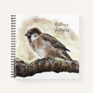 Sparrow Sketch Birding / Bird Watching Field Notes Notebook