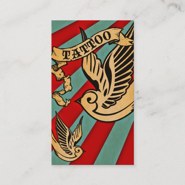 sparrow tattoo 3 business card (Front)