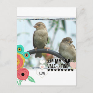 Sparrow Valentine Holiday Postcard