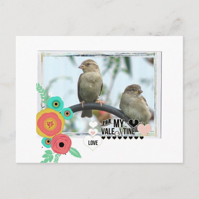 Sparrow Valentine Holiday Postcard (Front)