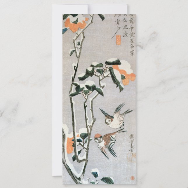 Sparrows and Camellia in Snow by Ando Hiroshige (Front)