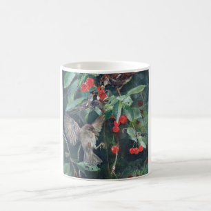 Sparrows in a Cherry Tree, Bruno Liljefors Coffee Mug