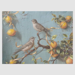 Sparrows - Oil Painting Style Tissue Paper