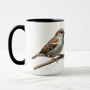 Sparrow's Perch: Nature-Inspired Mug House Sparrow