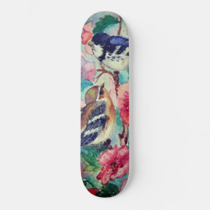 Sparrows Skateboard Spring - Aquarelle Peinture