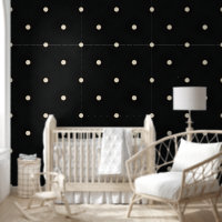 Sparse Ivory Polka Dots on Black