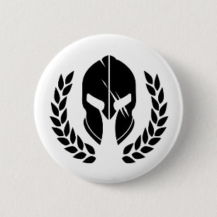 Spartan helmet 2 inch round button