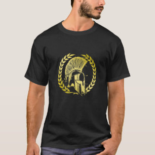 Spartan Helmet Greek Warrior Gold Gladiator Workou T-Shirt