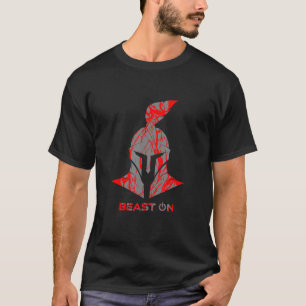 Spartan Helmet Red Gladiator Helmet Beast On Gym F T-Shirt