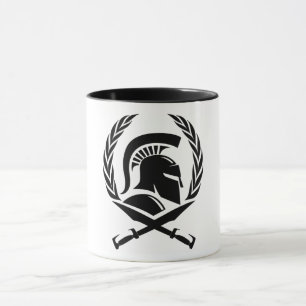 Spartan Helmet Wreath and Sword Mug