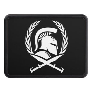 Spartan Helmet Wreath and Sword Trailer Hitch Cover