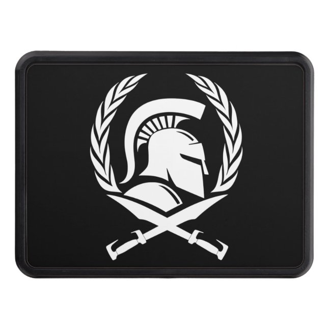 Spartan Helmet Wreath and Sword Trailer Hitch Cover (Front)