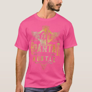 Spartan Hustle Gold  Greek Helmet Gym Sparta Gladi T-Shirt