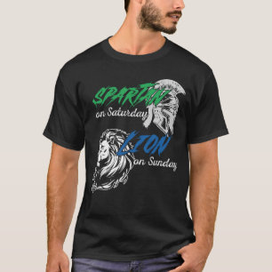 Spartan on Saturday Lion on Sunday Fun Vintage Wom T-Shirt