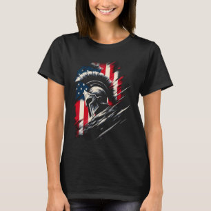 Spartan Patriotic Molon Labe American flag Spartan T-Shirt