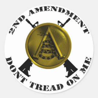 SPARTAN SHIELD AND GADSEN SNAKE CLASSIC ROUND STICKER