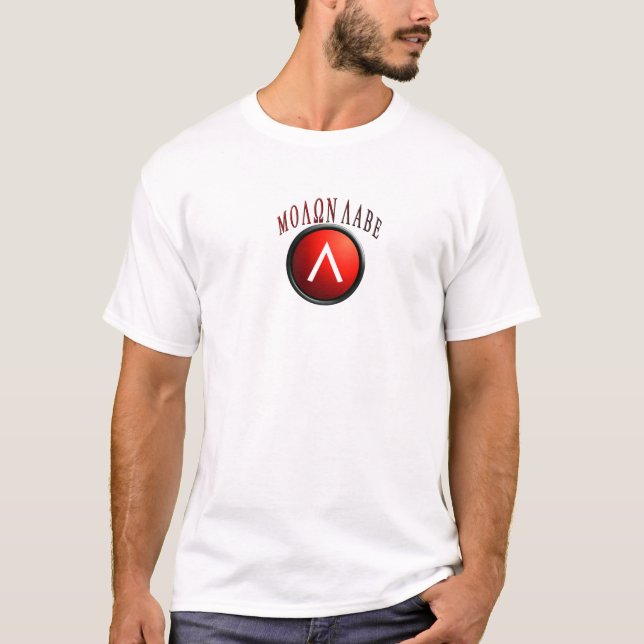 Spartan Shield/AR-15 Molon Labe T-Shirt (Front)