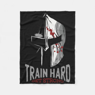 Spartan Sparta Helmet Gym Motivation Gift  Fleece Blanket