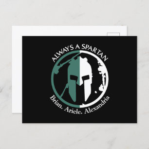 Spartan Strong Go Green Personalize Name Postcard