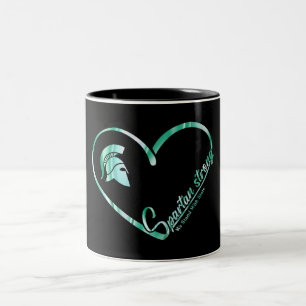 Spartan Strong We Stand With State Spartan Logo Two-Tone Coffee Mug