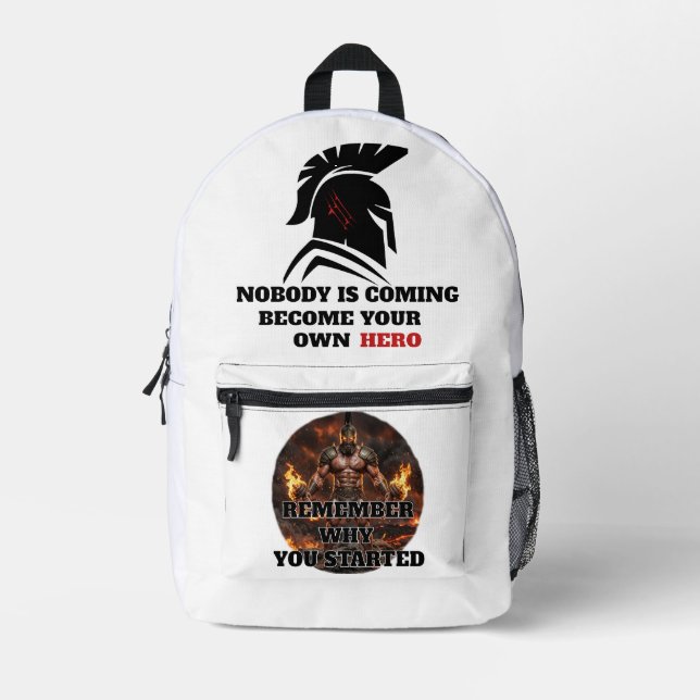 Spartan Warrior Gym Motivation  Printed Backpack (Front)
