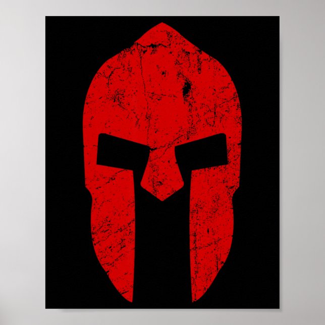 Spartan Warrior Helmet Gym Motivation Sparta Ancie Poster (Front)