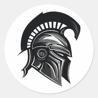 Spartan Warrior Helmet Minimalist Classic Round Sticker
