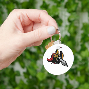 Spartan Warrior Mascot Bold Red and Gold Keychain