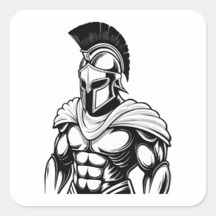 Spartan warrior square sticker
