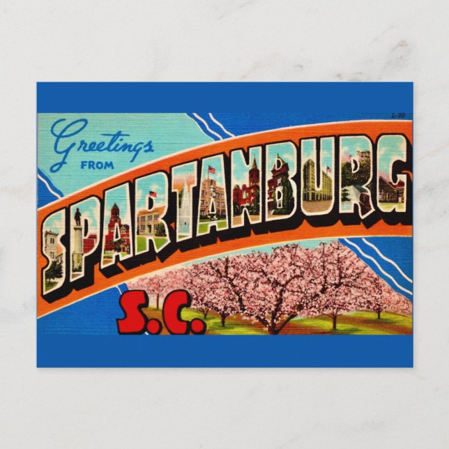 Spartanburg SC Greeting Postcard (Front)