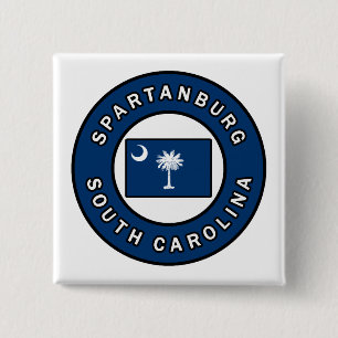 Spartanburg South Carolina 2 Inch Square Button