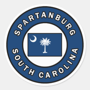 Spartanburg South Carolina Classic Round Sticker