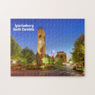 Spartanburg, South Carolina Clock Tower Jigsaw Puzzle