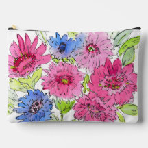 Spashes Bachelor Button Blooms Make-up Bag