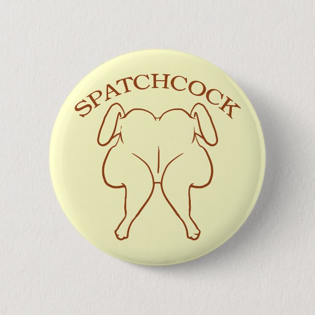 Spatchcock Chicken 2 Inch Round Button (Front)