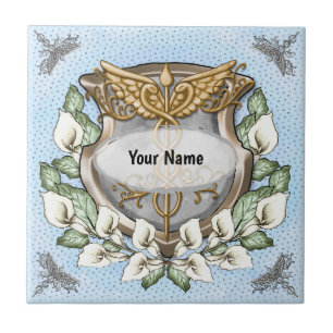 Spath lily shield caduceus tile