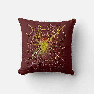 Spatter art spider throw pillow
