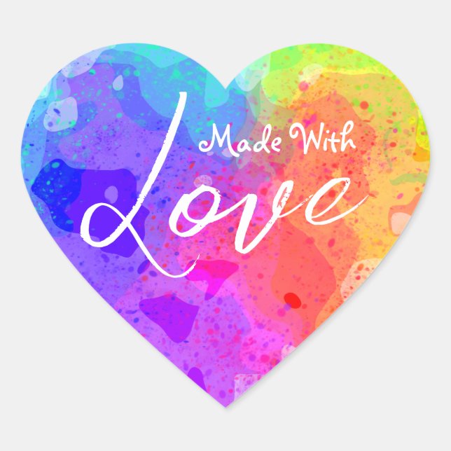 Spattered Heart - "Made With Love" Sticker (Front)
