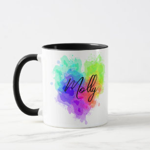 Spattered Heart Personalized Mug