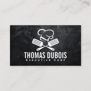 Spatula and Chef Hat Logo   Cooking Culinary Business Card