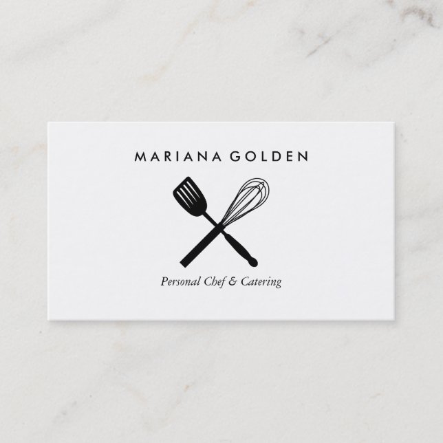 Spatula & Whisk Chef Caterer Carte de visite (Devant)