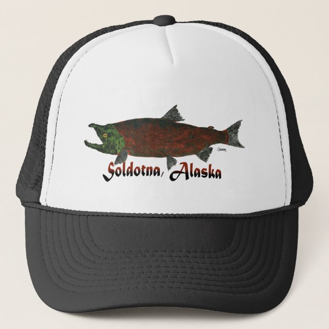 Spawning Salmon Soldotna, Alaska - Trucker Hat (Front)