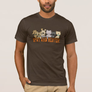 Spay and Neuter Cats and Dogs Cartoon T-Shirt