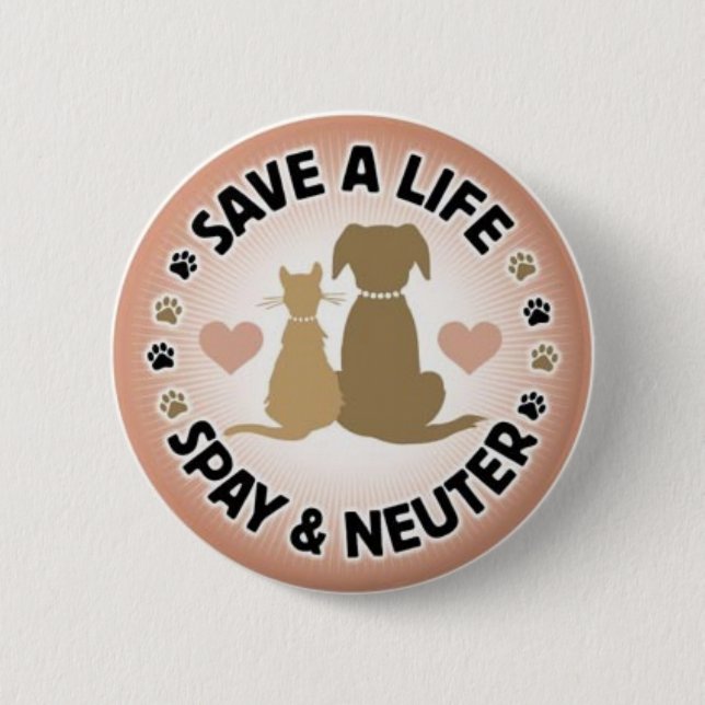 spay and neuter your pets 2 inch round button (Front)