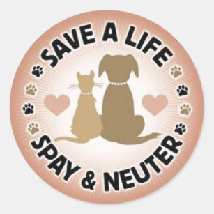 spay and neuter your pets classic round sticker