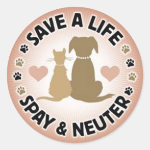 spay and neuter your pets classic round sticker